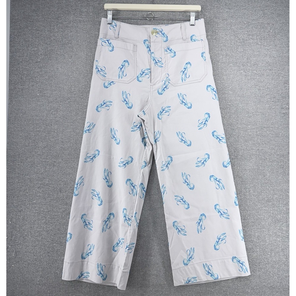 Maeve by Anthropologie The Colette Pants Women Size 29 Cropped Wide Leg Lobster